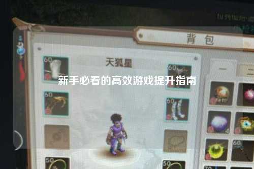 新手必看的高效游戏提升指南